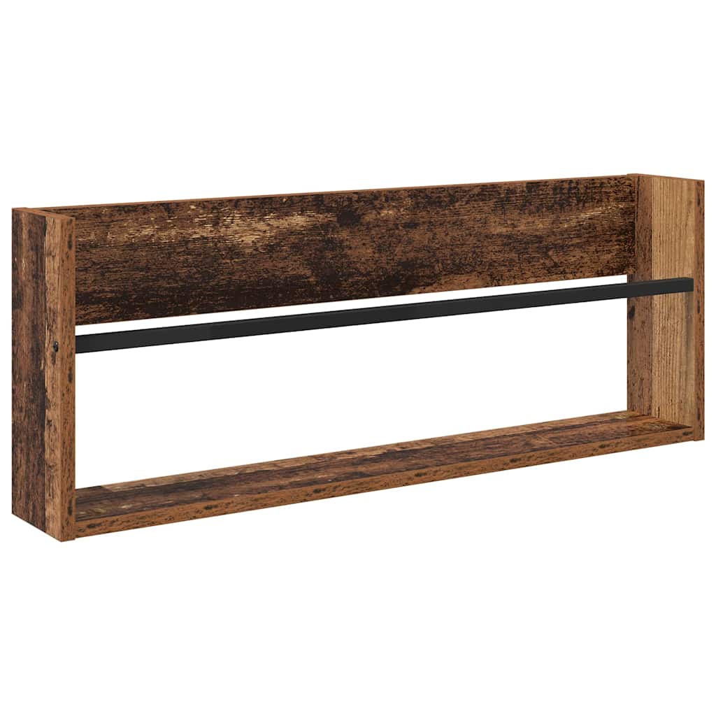 Scaffale per riviste 2 pcs Legno vecchio 80 x 12 x 30 cm