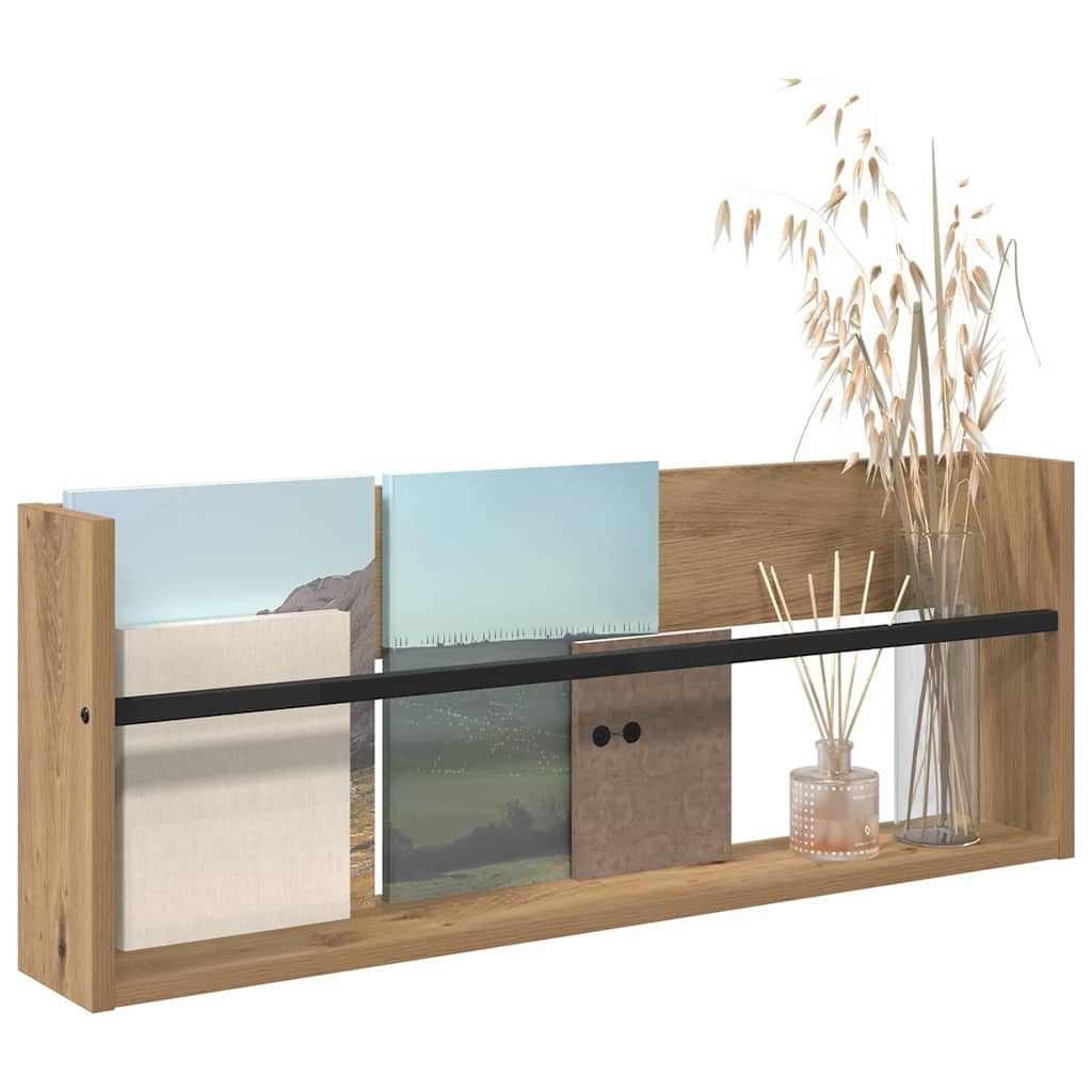 Scaffale per riviste Rovere artigianale 80 x 12 x 30 cm