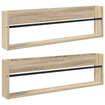 Scaffale per riviste 2 pcs Rovere Sonoma 100 x 12 x 30 cm
