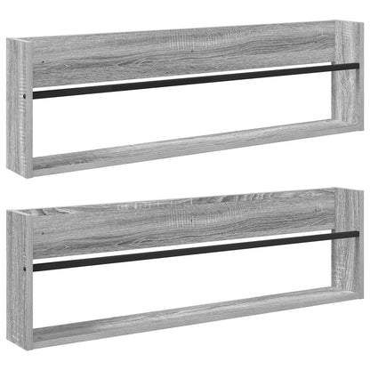 Scaffale per riviste 2 pcs Grigio Sonoma 100 x 12 x 30 cm