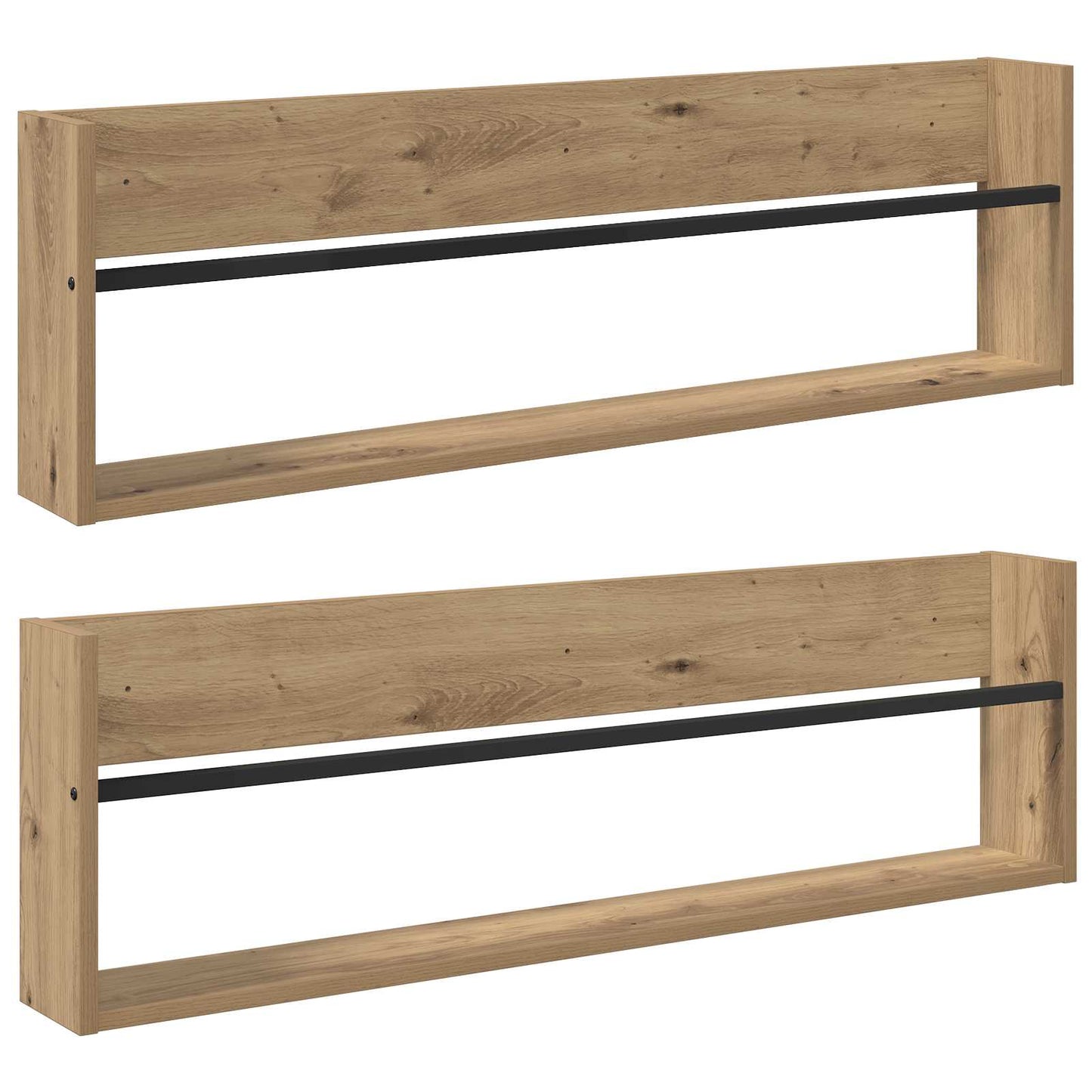Scaffale per riviste 2 pcs Rovere artigianale 100 x 12 x 30 cm
