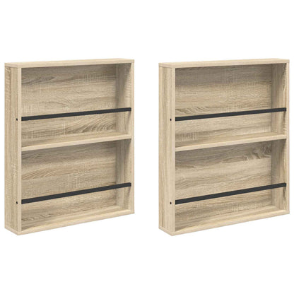 Scaffale per riviste 2 pcs Rovere Sonoma 60 x 12 x 70 cm