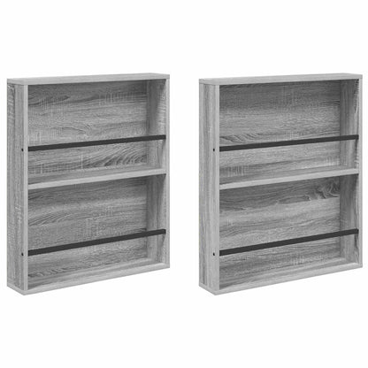 Scaffale per riviste 2 pcs Grigio Sonoma 60 x 12 x 70 cm