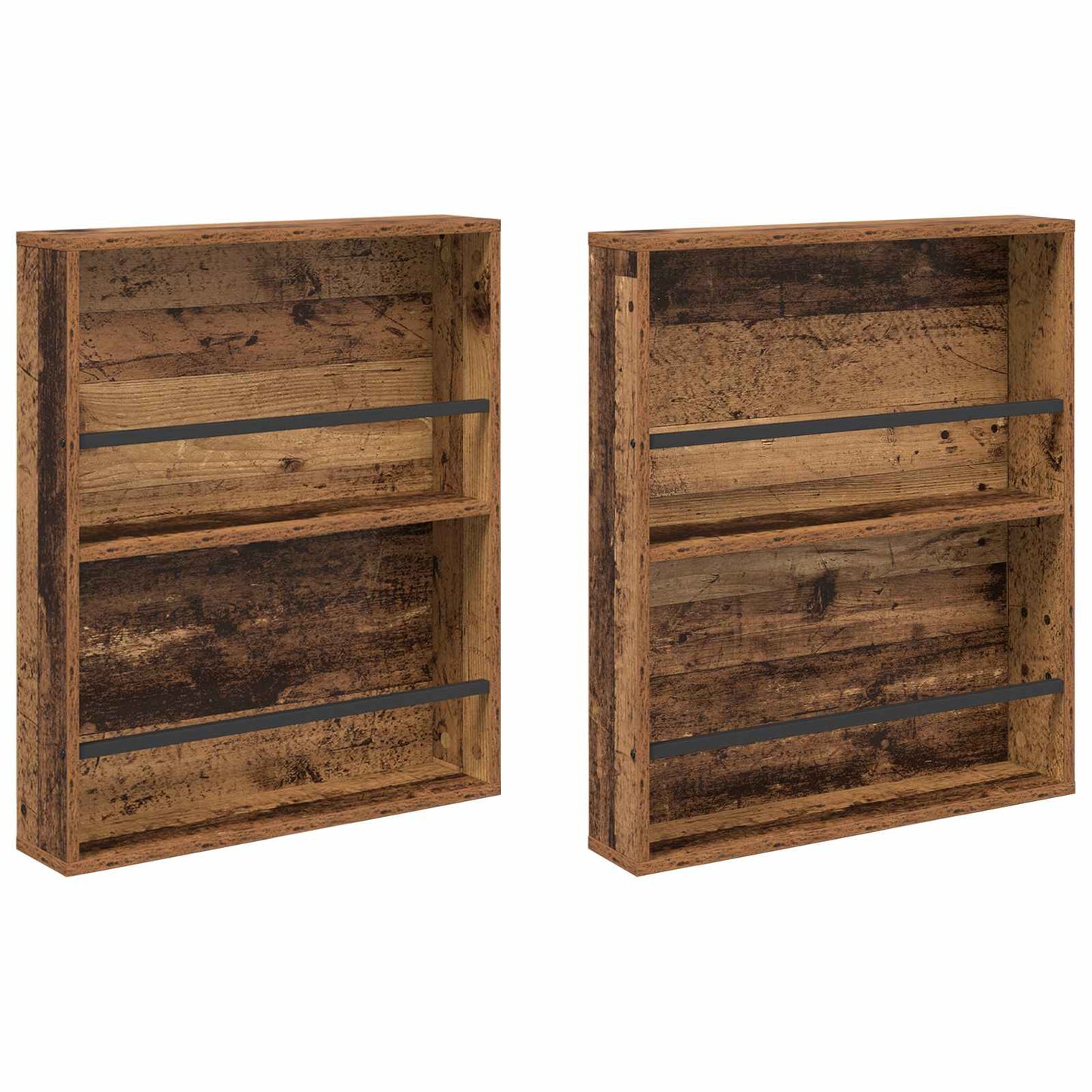 Scaffale per riviste 2 pcs Legno vecchio 60 x 12 x 70 cm