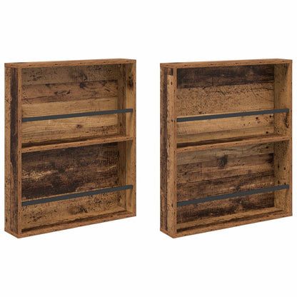 Scaffale per riviste 2 pcs Legno vecchio 60 x 12 x 70 cm
