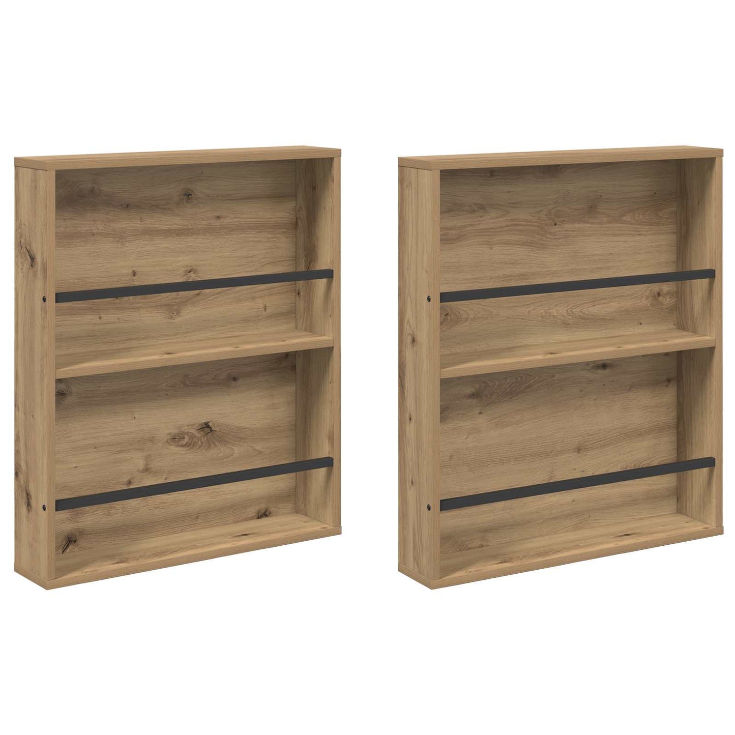 Scaffale per riviste 2 pcs Rovere artigianale 60 x 12 x 70 cm