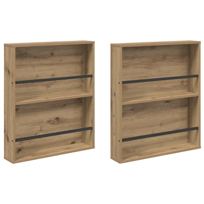 Scaffale per riviste 2 pcs Rovere artigianale 60 x 12 x 70 cm