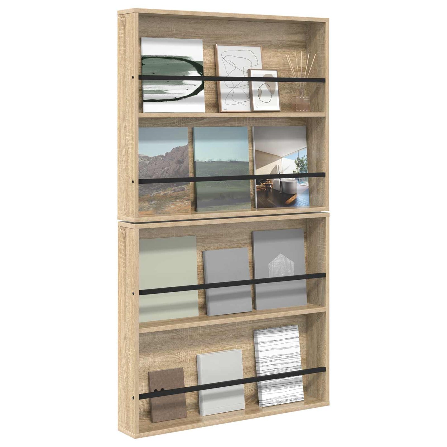 Scaffale per riviste 2 pcs Rovere Sonoma 80 x 12 x 70 cm
