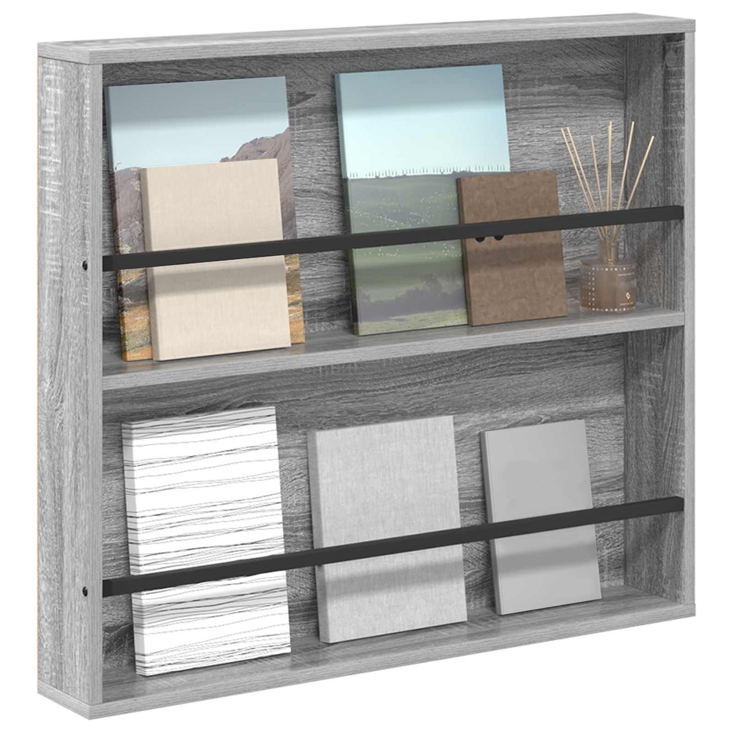 Scaffale per riviste Grigio Sonoma 80 x 12 x 70 cm