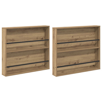 Scaffale per riviste 2 pcs Rovere artigianale 80 x 12 x 70 cm
