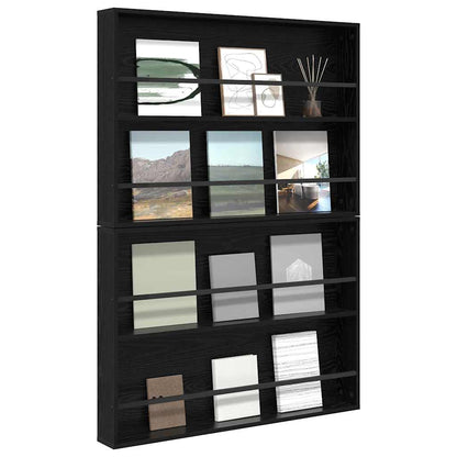 Scaffale per riviste 2 pcs Rovere Nero 100 x 12 x 70 cm