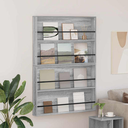 Scaffale per riviste 2 pcs Grigio Sonoma 100 x 12 x 70 cm