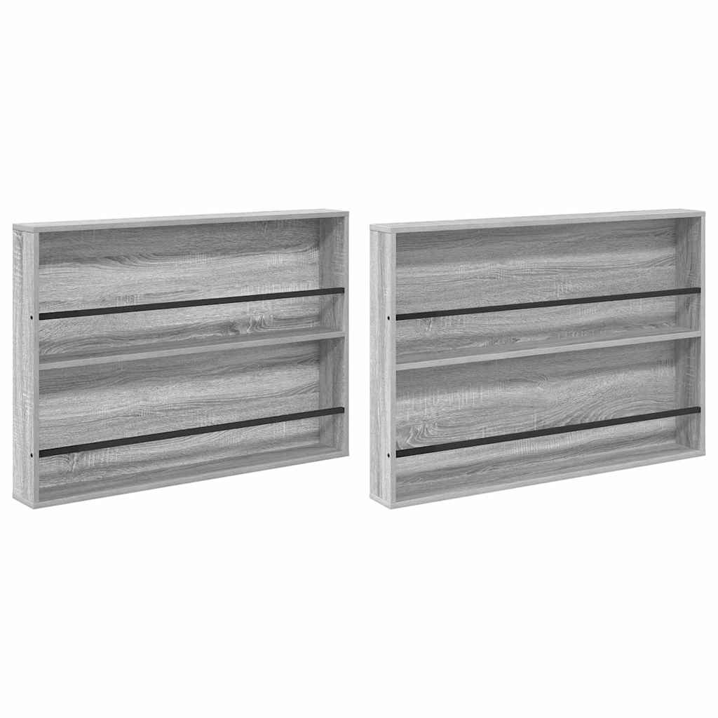 Scaffale per riviste 2 pcs Grigio Sonoma 100 x 12 x 70 cm