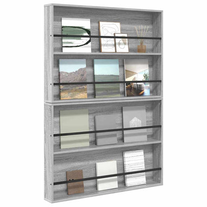 Scaffale per riviste 2 pcs Grigio Sonoma 100 x 12 x 70 cm