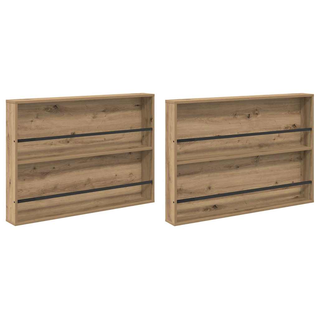 Scaffale per riviste 2 pcs Rovere artigianale 100 x 12 x 70 cm