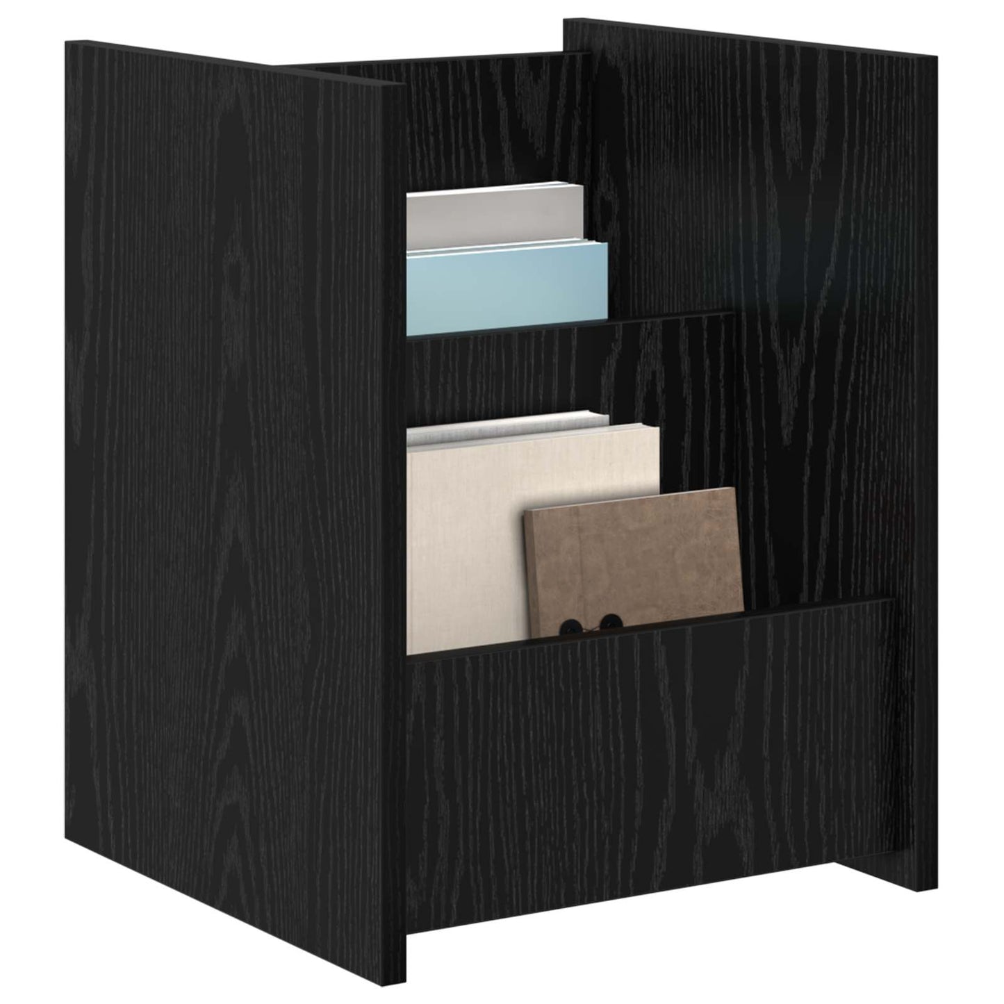 Scaffale per riviste Rovere Nero 35 x 35 x 45 cm