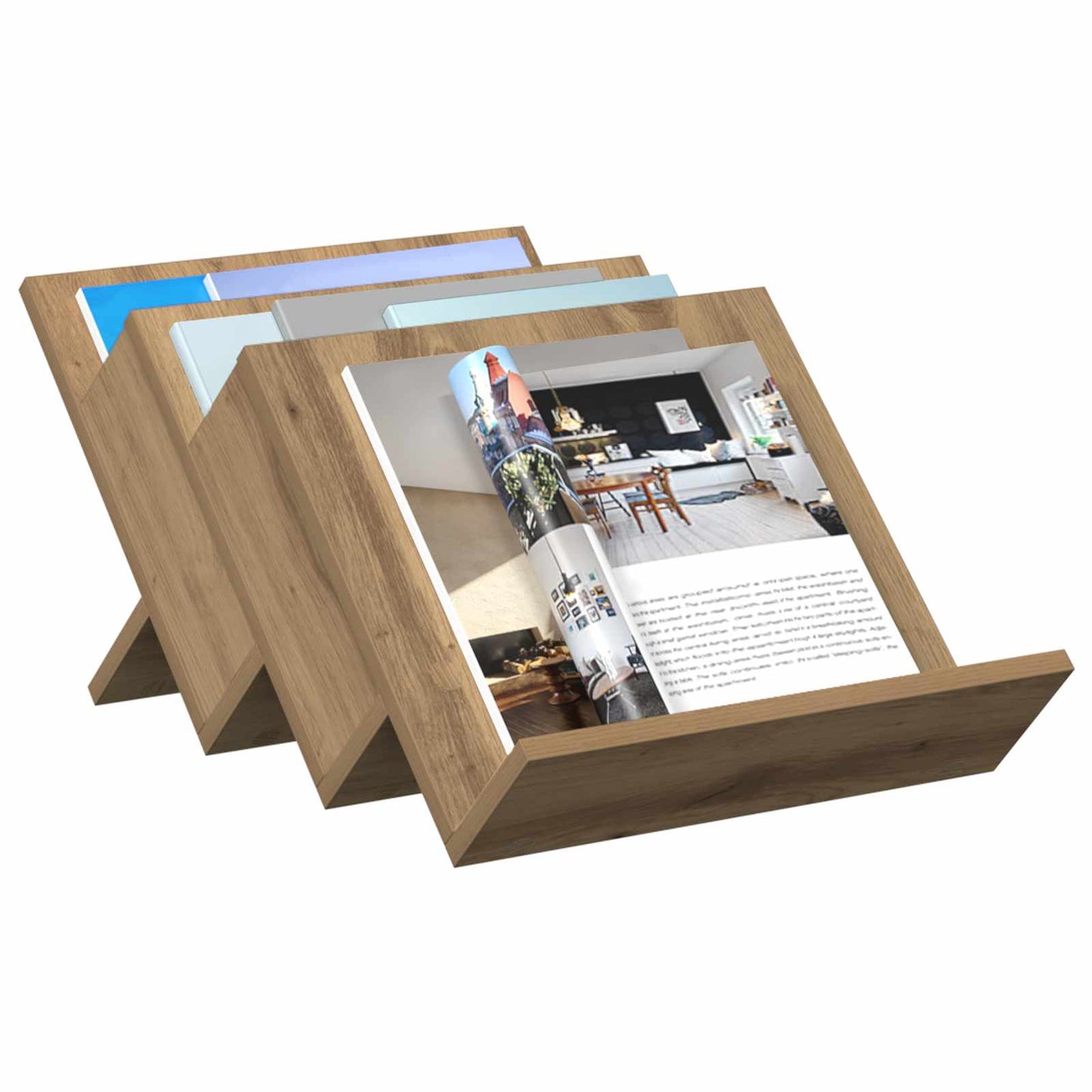 Scaffale per riviste Rovere artigianale 53 x 40 x 28.5 cm
