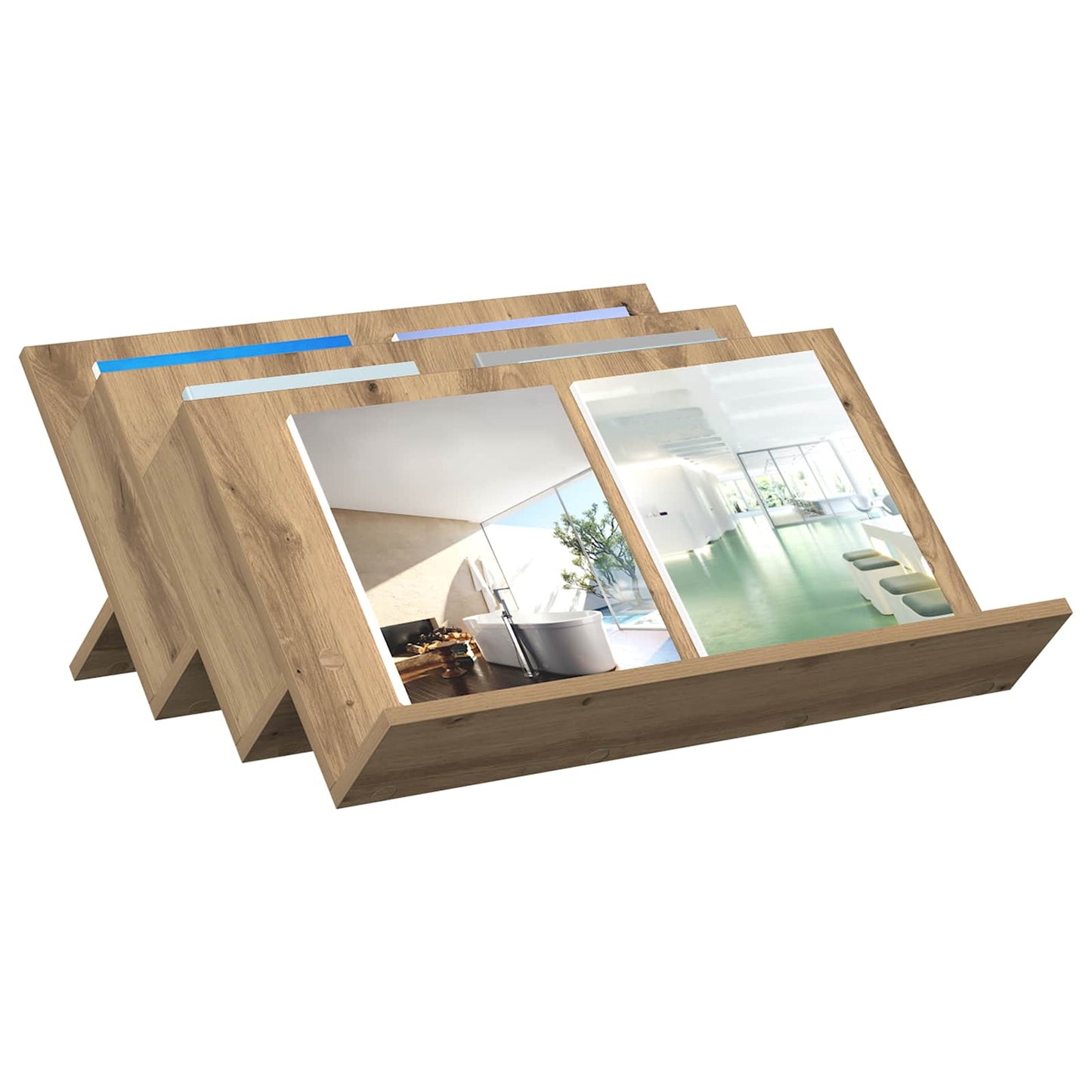 Scaffale per riviste Rovere artigianale 65 x 53 x 28,5 cm