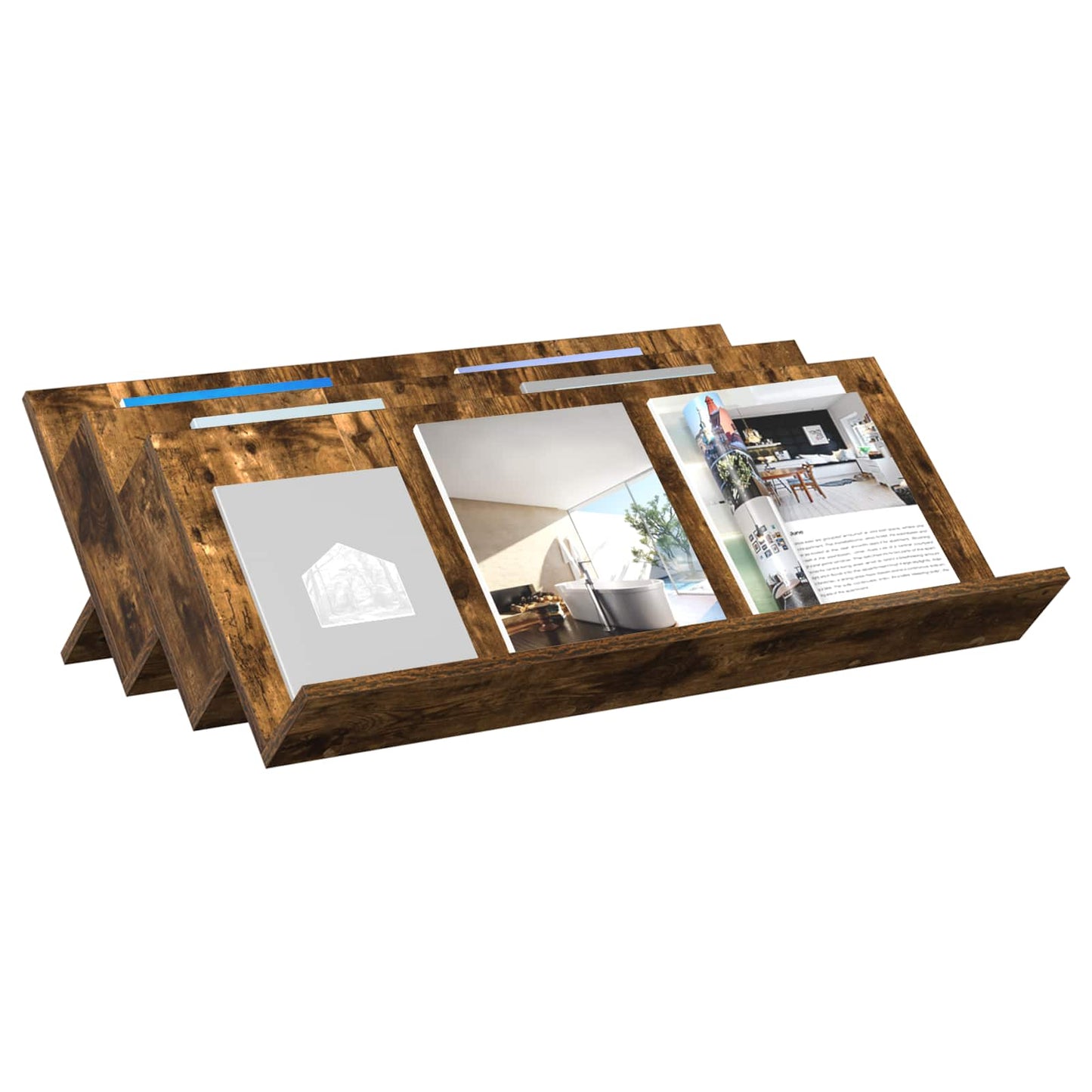 Scaffale per riviste Rovere fumÃ© 90 x 53 x 28,5 cm