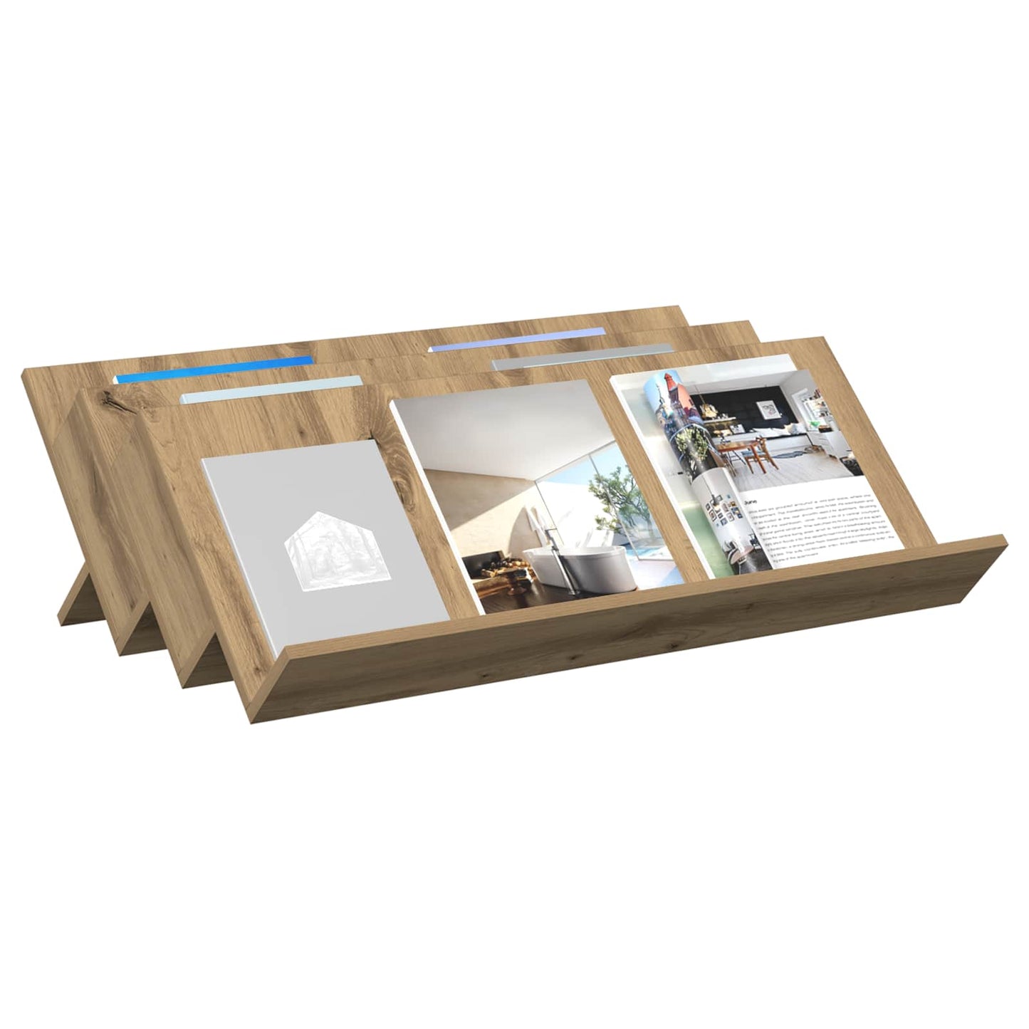 Scaffale per riviste Rovere artigianale 90 x 53 x 28,5 cm