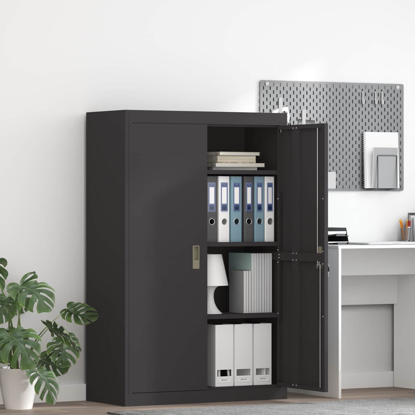 Armadio Nero 90 x 40 x 140 cm Acciaio