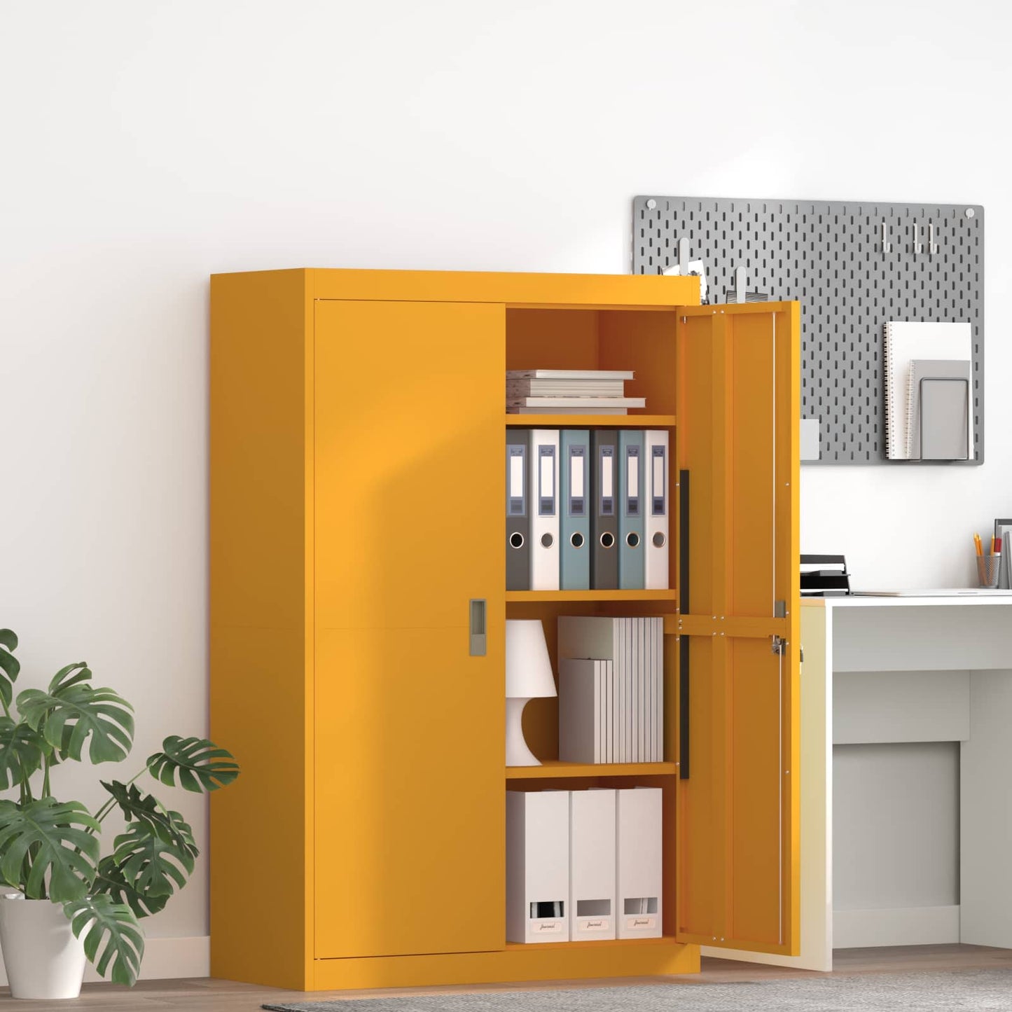Armadio Giallo senape 90 x 40 x 140 cm Acciaio