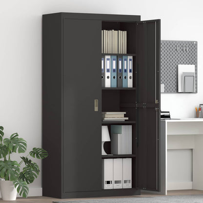 Armadio Nero 90 x 40 x 180 cm Acciaio