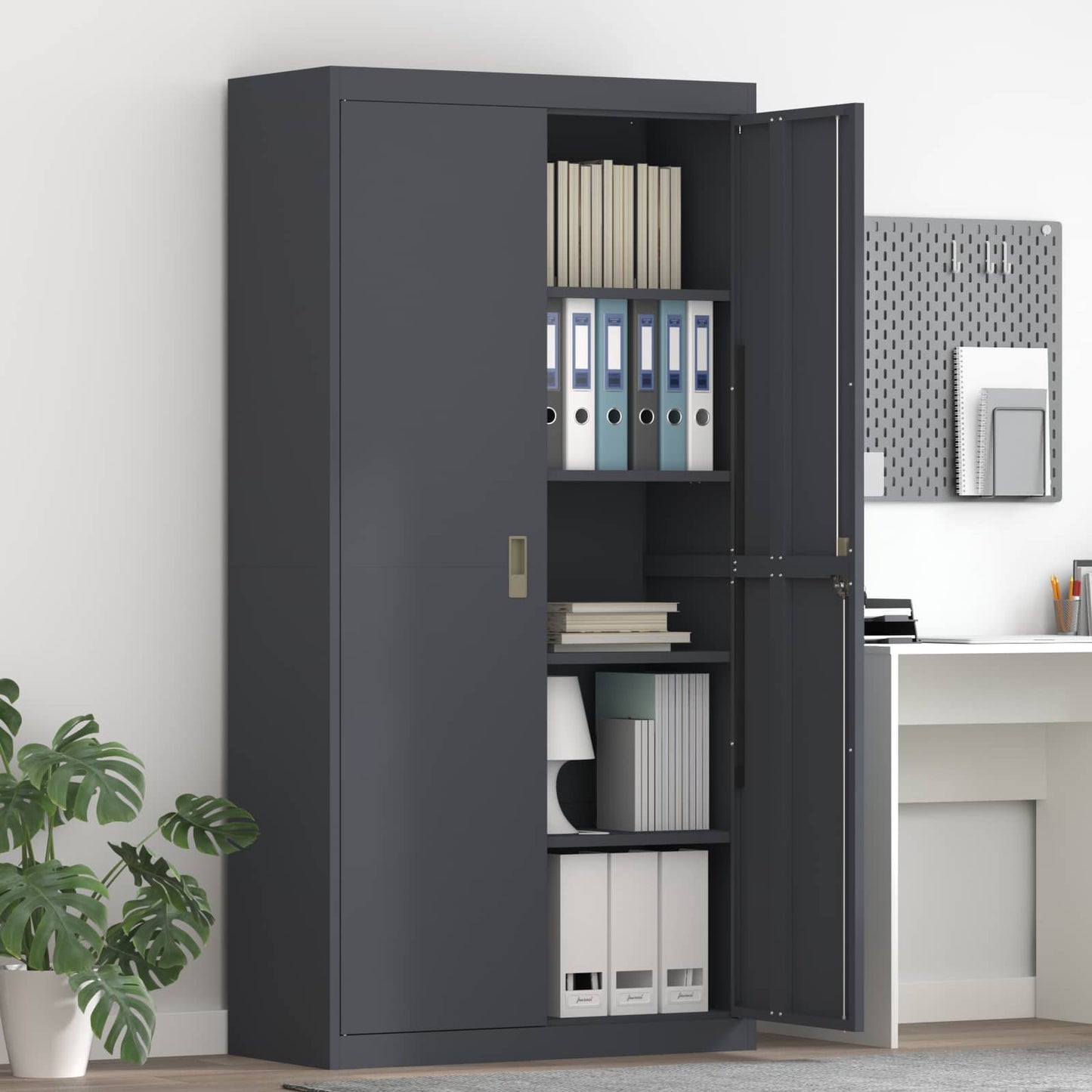 Armadio Antracite 90 x 40 x 180 cm Acciaio