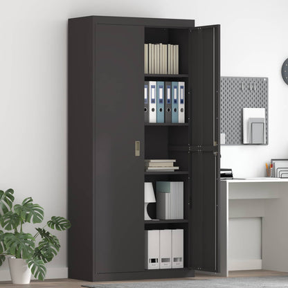 Armadio Nero 90 x 40 x 200 cm Acciaio
