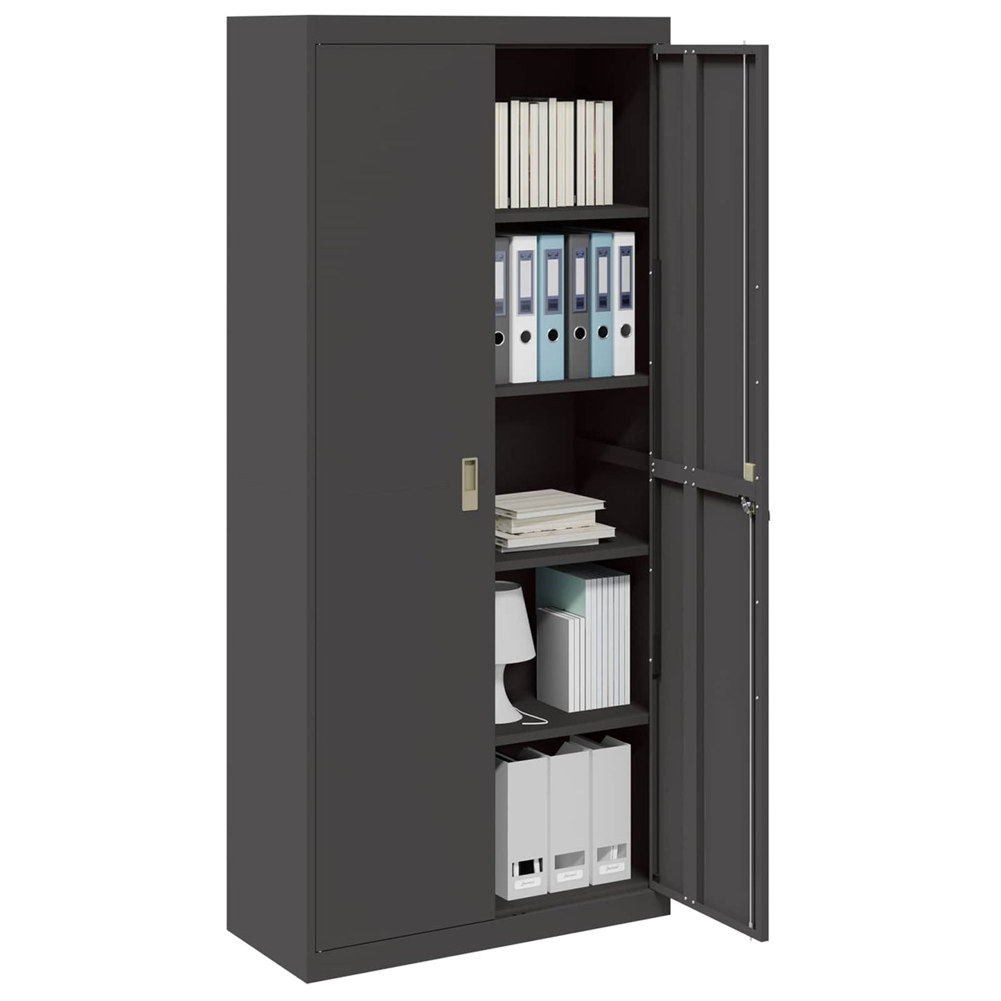 Armadio Nero 90 x 40 x 200 cm Acciaio