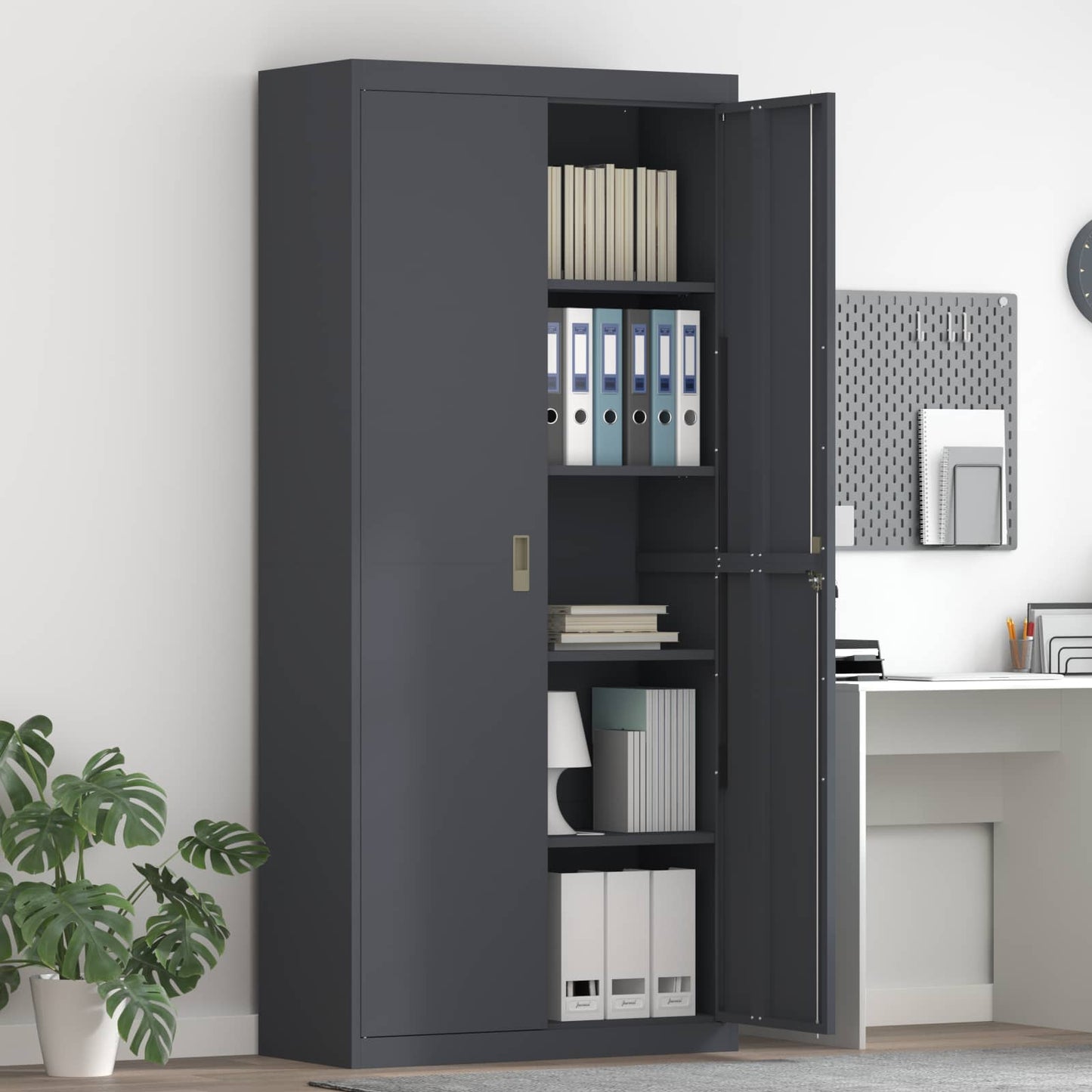 Armadio Antracite 90 x 40 x 200 cm Acciaio