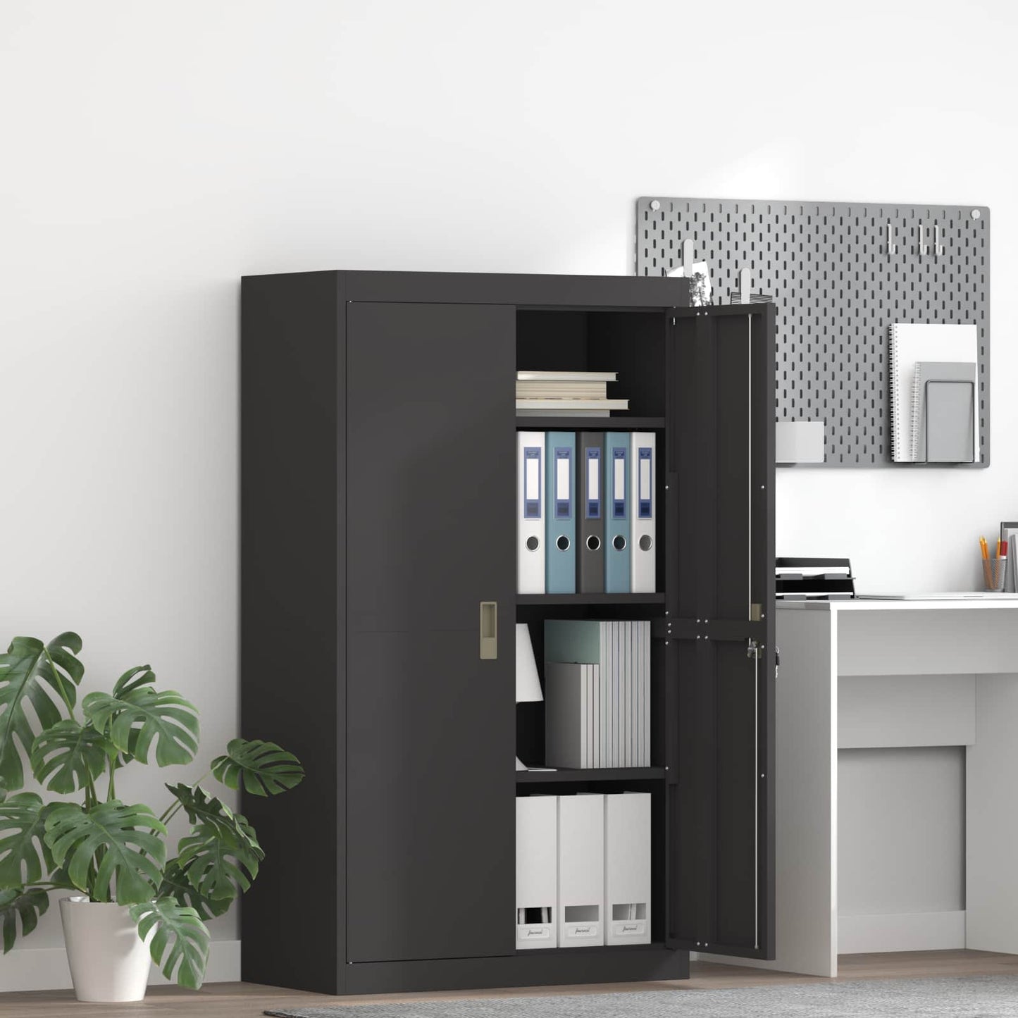 Armadio Nero 80 x 40 x 140 cm Acciaio