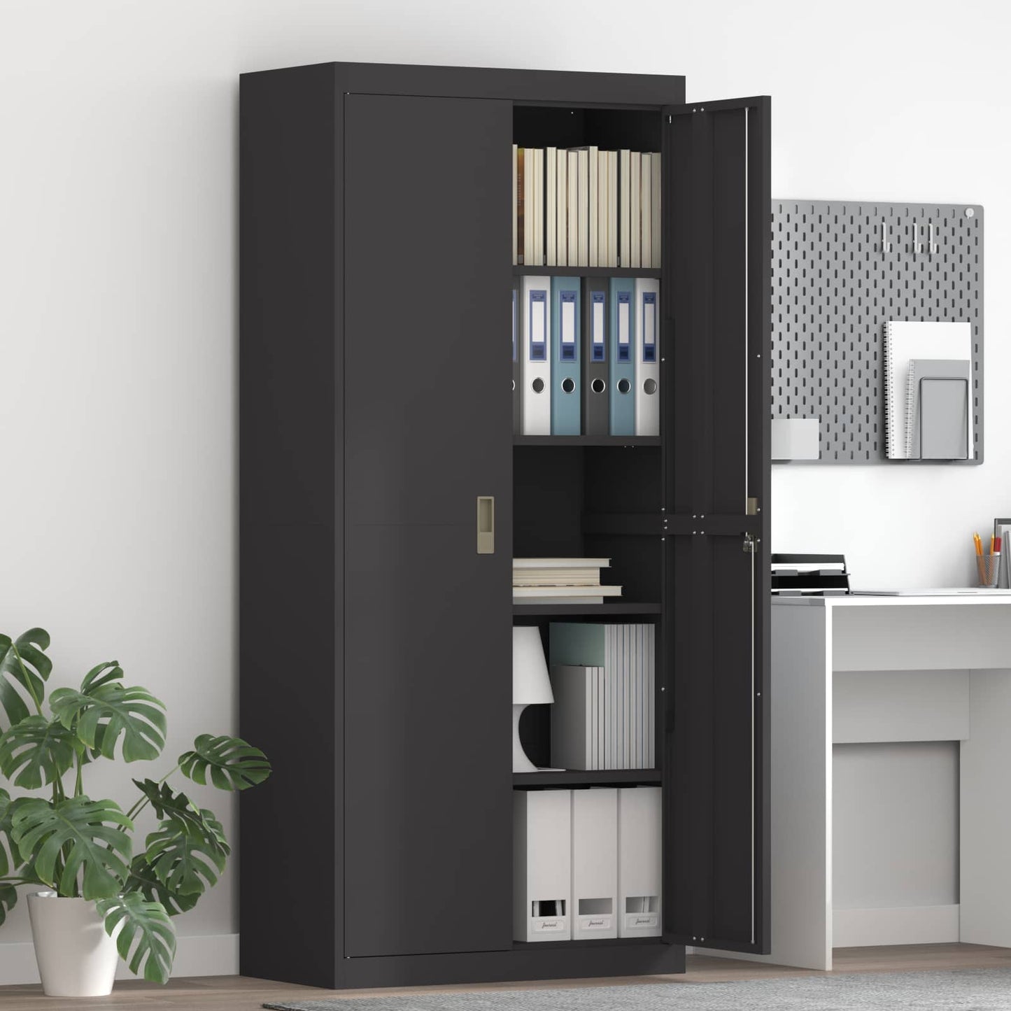Armadio Nero 80 x 40 x 180 cm Acciaio