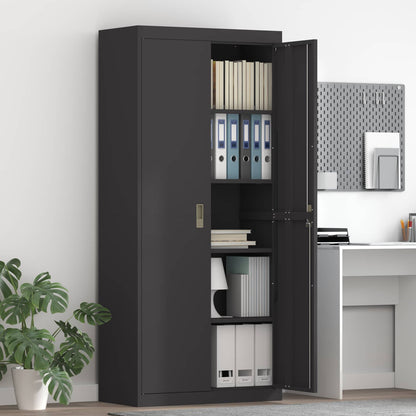 Armadio Nero 80 x 40 x 180 cm Acciaio