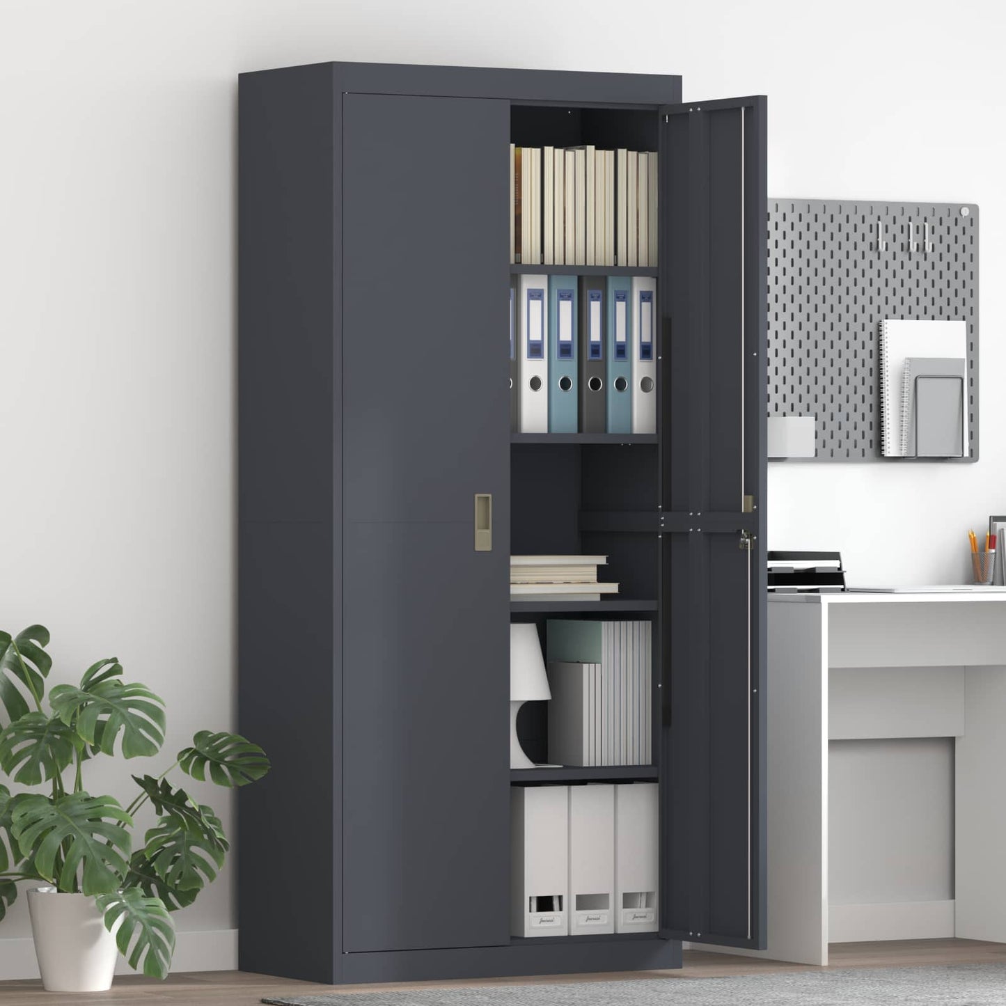 Armadio Antracite 80 x 40 x 180 cm Acciaio