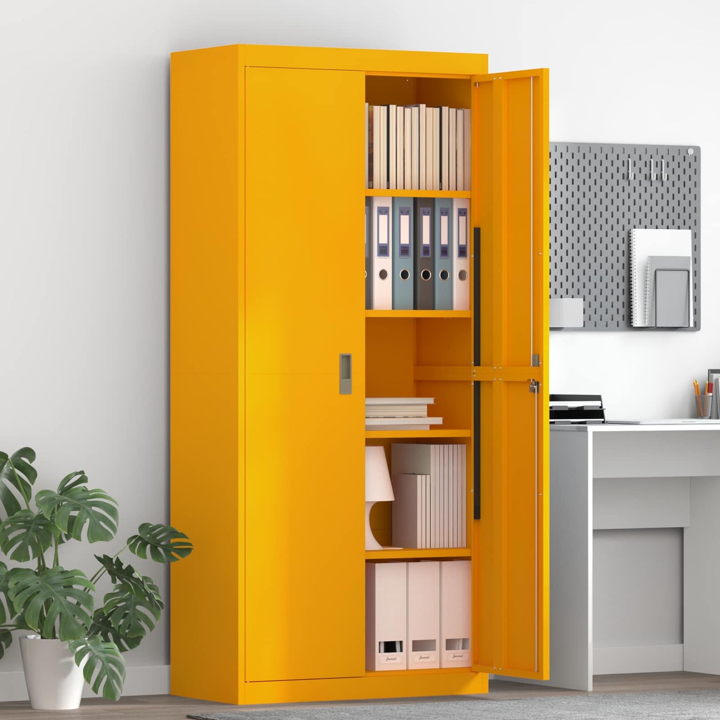 Armadio Giallo senape 80 x 40 x 180 cm Acciaio