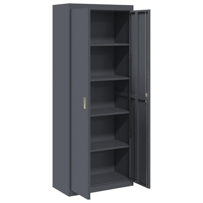 Armadio Antracite 80 x 40 x 200 cm Acciaio