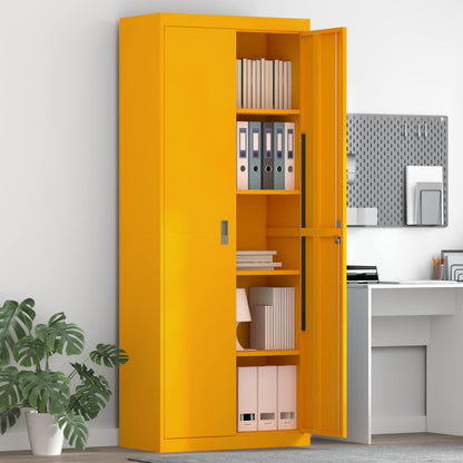 Armadio Giallo senape 80 x 40 x 200 cm Acciaio