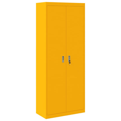 Armadio Giallo senape 80 x 40 x 200 cm Acciaio