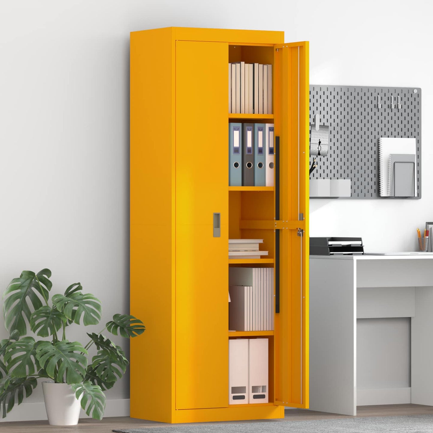 Armadio Giallo senape 60 x 40 x 180 cm Acciaio