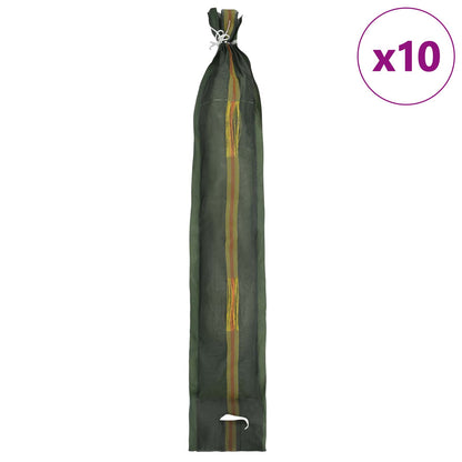 Sacchi di sabbia 10 pcs Verde Scuro 100 x 25 cm HDPE