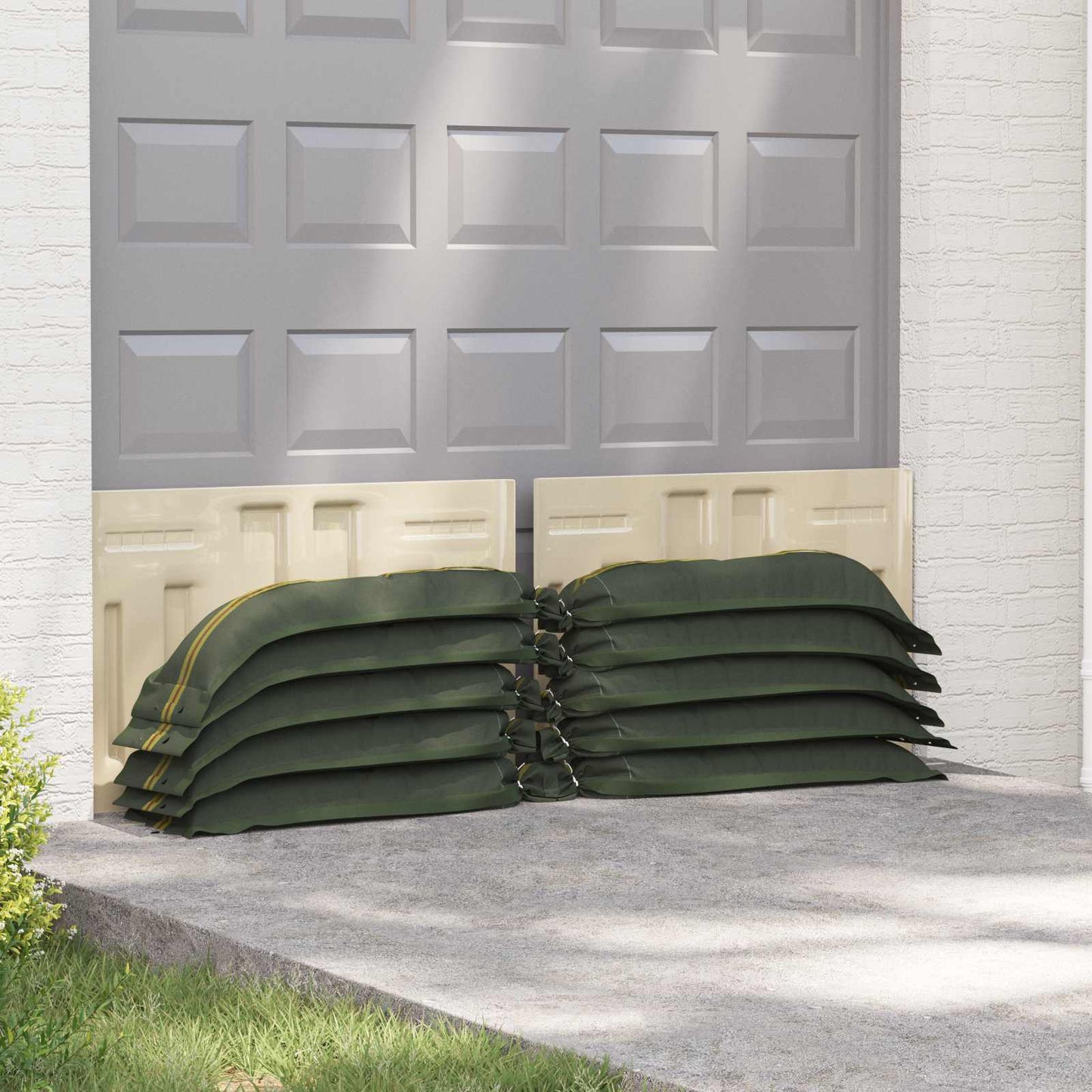 Sacchi di sabbia 25 pcs Verde Scuro 100 x 25 cm HDPE