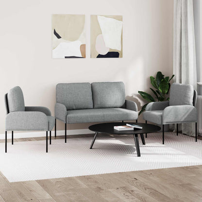 Set divani con cuscino 3 pcs Grigio chiaro 115 x 56 x 80 cm