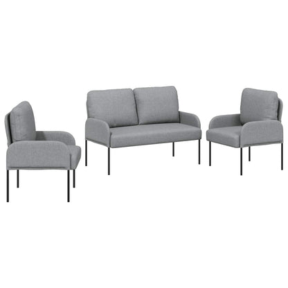 Set divani con cuscino 3 pcs Grigio chiaro 115 x 56 x 80 cm