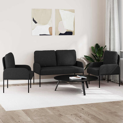 Set divani 3 pcs Nero 115 x 56 x 80 cm Legno compensato