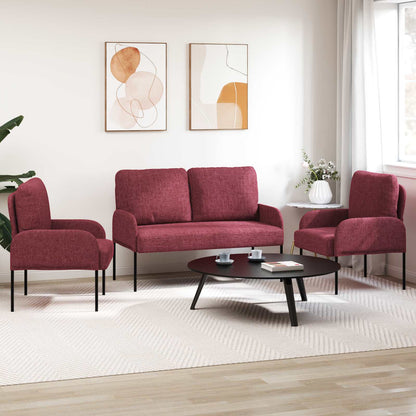 Set divani 3 pcs Rosso Vino 115 x 56 x 80 cm Legno compensato