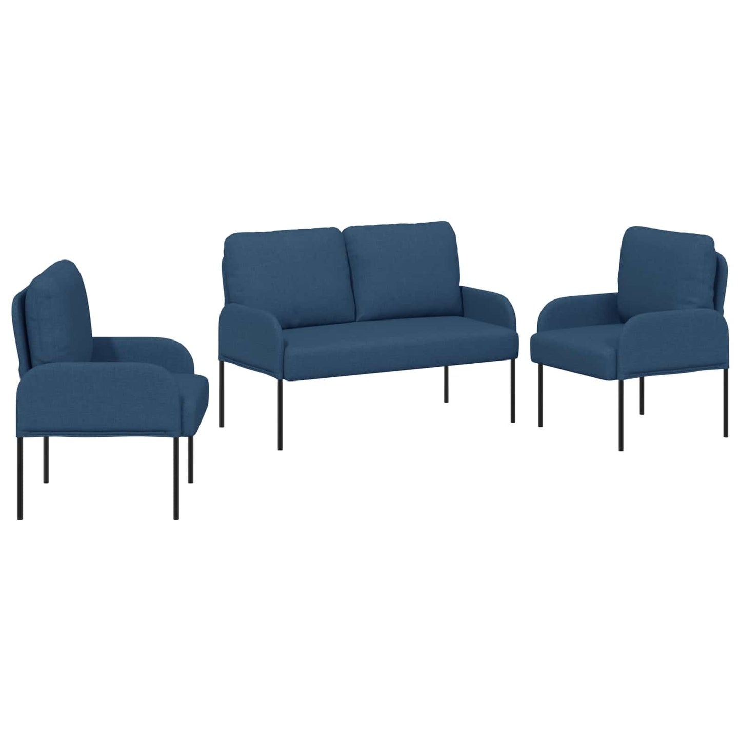 Set divani 3 pcs Blu 115 x 56 x 80 cm Legno compensato