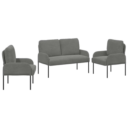 Set divani 3 pcs Grigio scuro 115 x 56 x 80 cm Legno compensato