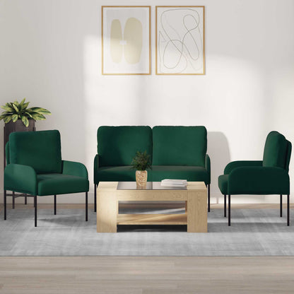 Set divani 3 pcs Verde Scuro 115 x 56 x 80 cm Legno compensato