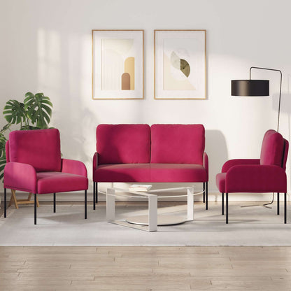 Set divani 3 pcs Rosso Vino 115 x 56 x 80 cm Legno compensato